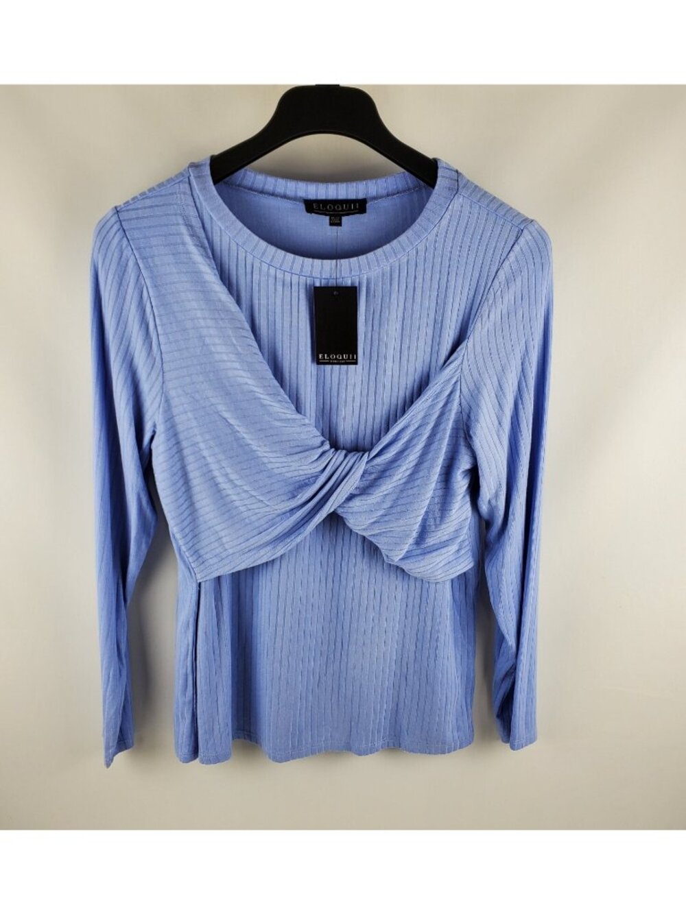 Eloquii Blouse Womens 18/20 Long Sleeve Tunic Sweater Pullover Purple Blue NWT